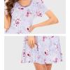 imageWiWi Bamboo Nightgowns for Women Soft Night Shirt Sleepwear Short Sleeve Lightweight Plus Size Sleepshirts S4XAgreyPeony