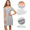 imageWiWi Bamboo Nightgowns for Women Soft Night Shirt Sleepwear Short Sleeve Lightweight Plus Size Sleepshirts S4XAheather Grey