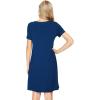imageWiWi Bamboo Nightgowns for Women Soft Night Shirt Sleepwear Short Sleeve Lightweight Plus Size Sleepshirts S4XAink Blue