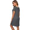 imageWiWi Bamboo Nightgowns for Women Soft Night Shirt Sleepwear Short Sleeve Lightweight Plus Size Sleepshirts S4XAiron Grey