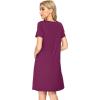 imageWiWi Bamboo Nightgowns for Women Soft Night Shirt Sleepwear Short Sleeve Lightweight Plus Size Sleepshirts S4XAmulberry