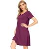 imageWiWi Bamboo Nightgowns for Women Soft Night Shirt Sleepwear Short Sleeve Lightweight Plus Size Sleepshirts S4XAmulberry