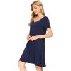 imageWiWi Bamboo Nightgowns for Women Soft Night Shirt Sleepwear Short Sleeve Lightweight Plus Size Sleepshirts S4XAnavy
