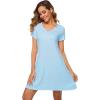 imageWiWi Bamboo Nightgowns for Women Soft Night Shirt Sleepwear Short Sleeve Lightweight Plus Size Sleepshirts S4XApale Blue
