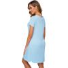 imageWiWi Bamboo Nightgowns for Women Soft Night Shirt Sleepwear Short Sleeve Lightweight Plus Size Sleepshirts S4XApale Blue