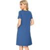 imageWiWi Bamboo Nightgowns for Women Soft Night Shirt Sleepwear Short Sleeve Lightweight Plus Size Sleepshirts S4XAprussian Blue