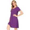 imageWiWi Bamboo Nightgowns for Women Soft Night Shirt Sleepwear Short Sleeve Lightweight Plus Size Sleepshirts S4XApurple