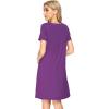 imageWiWi Bamboo Nightgowns for Women Soft Night Shirt Sleepwear Short Sleeve Lightweight Plus Size Sleepshirts S4XApurple