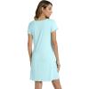 imageWiWi Bamboo Nightgowns for Women Soft Night Shirt Sleepwear Short Sleeve Lightweight Plus Size Sleepshirts S4XAqua