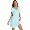 imageWiWi Bamboo Nightgowns for Women Soft Night Shirt Sleepwear Short Sleeve Lightweight Plus Size Sleepshirts S4XAqua
