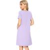 imageWiWi Bamboo Nightgowns for Women Soft Night Shirt Sleepwear Short Sleeve Lightweight Plus Size Sleepshirts S4XAtaro Purple