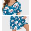imageWiWi Bamboo Nightgowns for Women Soft Night Shirt Sleepwear Short Sleeve Lightweight Plus Size Sleepshirts S4XAteal BluePeony