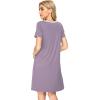 imageWiWi Bamboo Nightgowns for Women Soft Night Shirt Sleepwear Short Sleeve Lightweight Plus Size Sleepshirts S4XAviolet