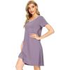imageWiWi Bamboo Nightgowns for Women Soft Night Shirt Sleepwear Short Sleeve Lightweight Plus Size Sleepshirts S4XAviolet