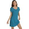 imageWiWi Bamboo Nightgowns for Women Soft Night Shirt Sleepwear Short Sleeve Lightweight Plus Size Sleepshirts S4XDark Teal