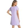 imageWiWi Bamboo Nightgowns for Women Soft Night Shirt Sleepwear Short Sleeve Lightweight Plus Size Sleepshirts S4XTaro Purple