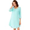 imageWiWi Bamboo Viscose Nightgowns for Women 34 Sleeve Nightshirts Sleep Shirt Plus Size Sleepwear Pajamas Dress S4XAaqua