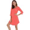 imageWiWi Bamboo Viscose Nightgowns for Women 34 Sleeve Nightshirts Sleep Shirt Plus Size Sleepwear Pajamas Dress S4XAcoral