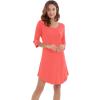 imageWiWi Bamboo Viscose Nightgowns for Women 34 Sleeve Nightshirts Sleep Shirt Plus Size Sleepwear Pajamas Dress S4XAcoral