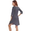 imageWiWi Bamboo Viscose Nightgowns for Women 34 Sleeve Nightshirts Sleep Shirt Plus Size Sleepwear Pajamas Dress S4XAdark Grey