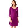 imageWiWi Bamboo Viscose Nightgowns for Women 34 Sleeve Nightshirts Sleep Shirt Plus Size Sleepwear Pajamas Dress S4XAdark Reddish Purple