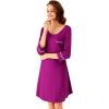 imageWiWi Bamboo Viscose Nightgowns for Women 34 Sleeve Nightshirts Sleep Shirt Plus Size Sleepwear Pajamas Dress S4XAdark Reddish Purple