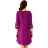 imageWiWi Bamboo Viscose Nightgowns for Women 34 Sleeve Nightshirts Sleep Shirt Plus Size Sleepwear Pajamas Dress S4XAdark Reddish Purple