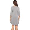 imageWiWi Bamboo Viscose Nightgowns for Women 34 Sleeve Nightshirts Sleep Shirt Plus Size Sleepwear Pajamas Dress S4XAheather Grey