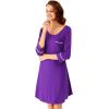 imageWiWi Bamboo Viscose Nightgowns for Women 34 Sleeve Nightshirts Sleep Shirt Plus Size Sleepwear Pajamas Dress S4XAlilac