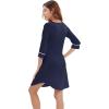 imageWiWi Bamboo Viscose Nightgowns for Women 34 Sleeve Nightshirts Sleep Shirt Plus Size Sleepwear Pajamas Dress S4XAnavy