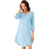 imageWiWi Bamboo Viscose Nightgowns for Women 34 Sleeve Nightshirts Sleep Shirt Plus Size Sleepwear Pajamas Dress S4XApale Blue