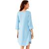 imageWiWi Bamboo Viscose Nightgowns for Women 34 Sleeve Nightshirts Sleep Shirt Plus Size Sleepwear Pajamas Dress S4XApale Blue