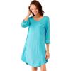 imageWiWi Bamboo Viscose Nightgowns for Women 34 Sleeve Nightshirts Sleep Shirt Plus Size Sleepwear Pajamas Dress S4XAturquoise