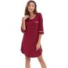 imageWiWi Bamboo Viscose Nightgowns for Women 34 Sleeve Nightshirts Sleep Shirt Plus Size Sleepwear Pajamas Dress S4XAwine