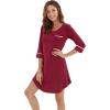 imageWiWi Bamboo Viscose Nightgowns for Women 34 Sleeve Nightshirts Sleep Shirt Plus Size Sleepwear Pajamas Dress S4XAwine