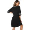 imageWiWi Bamboo Viscose Nightgowns for Women 34 Sleeve Nightshirts Sleep Shirt Plus Size Sleepwear Pajamas Dress S4XCblackDark Heather Grey