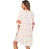 imageWiWi Bamboo Viscose Nightgowns for Women 34 Sleeve Nightshirts Sleep Shirt Plus Size Sleepwear Pajamas Dress S4XCcoral Leopard