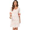 imageWiWi Bamboo Viscose Nightgowns for Women 34 Sleeve Nightshirts Sleep Shirt Plus Size Sleepwear Pajamas Dress S4XCcoral Leopard