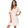 imageWiWi Bamboo Viscose Nightgowns for Women 34 Sleeve Nightshirts Sleep Shirt Plus Size Sleepwear Pajamas Dress S4XCcoral Leopard