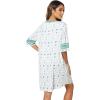 imageWiWi Bamboo Viscose Nightgowns for Women 34 Sleeve Nightshirts Sleep Shirt Plus Size Sleepwear Pajamas Dress S4XCgrey Leopard