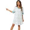 imageWiWi Bamboo Viscose Nightgowns for Women 34 Sleeve Nightshirts Sleep Shirt Plus Size Sleepwear Pajamas Dress S4XCgrey Leopard