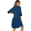 imageWiWi Bamboo Viscose Nightgowns for Women 34 Sleeve Nightshirts Sleep Shirt Plus Size Sleepwear Pajamas Dress S4XCink BlueBlack