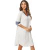 imageWiWi Bamboo Viscose Nightgowns for Women 34 Sleeve Nightshirts Sleep Shirt Plus Size Sleepwear Pajamas Dress S4XCoat Leopard