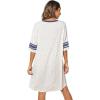 imageWiWi Bamboo Viscose Nightgowns for Women 34 Sleeve Nightshirts Sleep Shirt Plus Size Sleepwear Pajamas Dress S4XCoat Leopard