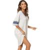 imageWiWi Bamboo Viscose Nightgowns for Women 34 Sleeve Nightshirts Sleep Shirt Plus Size Sleepwear Pajamas Dress S4XCoat Leopard