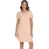 imageWiWi Bamboo Viscose Nightgowns for Women Short Sleeve Pajama Dress Summer Night Shirts with Nightshirt SXXLBeige