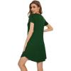 imageWiWi Bamboo Viscose Nightgowns for Women Short Sleeve Pajama Dress Summer Night Shirts with Nightshirt SXXLDark Green
