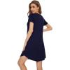 imageWiWi Bamboo Viscose Nightgowns for Women Short Sleeve Pajama Dress Summer Night Shirts with Nightshirt SXXLNavy