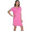 imageWiWi Bamboo Viscose Nightgowns for Women Short Sleeve Pajama Dress Summer Night Shirts with Nightshirt SXXLRaspberry Pink