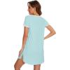 imageWiWi Bamboo Viscose Nightgowns for Women Short Sleeve Vneck Nightshirt Loose Comfy Pajama Dress SXXLAqua